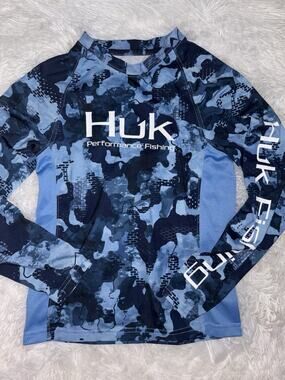 Huk “Performance Fabrics” Fishing Gear Boys S Long Slv Top. Grt. Shape